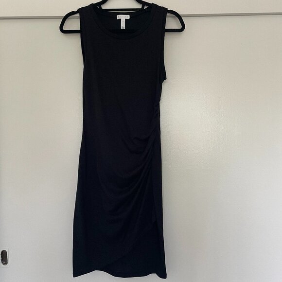 Leith Faux Wrap Sleeveless Classic Mini Dress in black - Picture 5 of 10